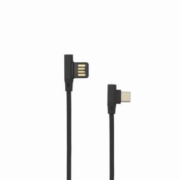 Sbox USB кабель USB-C-90-B, 1,5м, 480 Mbit/s, USB A M, Type-C M, металл, оплетка, черный (USB-C-90-B)