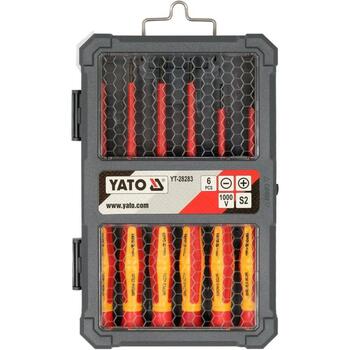 Yato набор отверток YT-28283, 6 шт, 1000 В, плоские PH, сталь S2, рукоятка PP TPR, 95 мм (YT-28283)