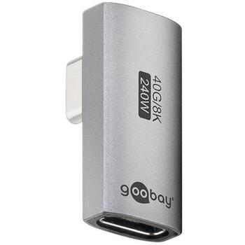 Goobay USB-C adapteris 74443, 8K60Hz, 40 Gbps, metāla korpuss, 240 W strāvas padeve, EPR (74443)