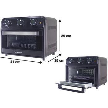 Beper Аэрогриль P101FRI024, 1800W, 1 корзина, 24л, 4 программы, механическая панель, детали (P101FRI024)