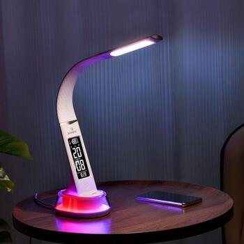 Hawk Настольная лампа HW-LAMP05, 5W, 3 цветовые температуры, RGB, 2 светодиода, будильник (HW-LAMP05)