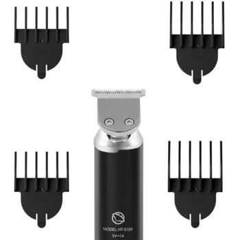 Manta Matu un bārdas trimmeris HT-01BK, 6 uzgaļi, 3-12mm, IPX7, USB-C, precīzi asmeņi, magnētiskie uzgaļi (HT-01BK)