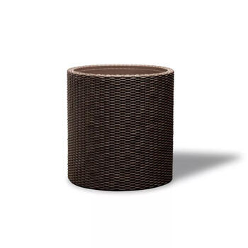 Keter Small Cylinder Planter 29197833590, 28x28x28,5cm, brūns, rotangpalmas dizains, laikapstākļiem izturīgs (29197833590)
