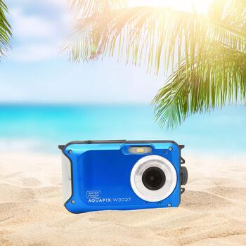 Easypix Цифровая фотокамера Aquapix W3027 Wave Marine 10034, 5MP, 2.7 дюйма, 4x цифровой зум, водонепроницаемая до 3 м, синяя (10034)