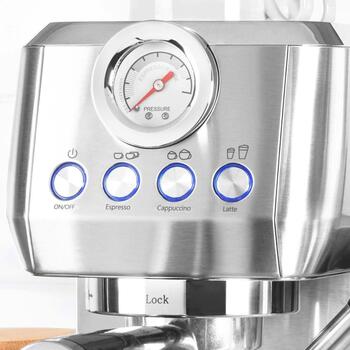 Gastroback 42722 Design Espresso Piccolo Pro M, 1350W, 20 бар, 1.3л, автоматический вспениватель молока, манометр (42722)