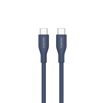 Vads ar USB C līdz USB C savienojumu 60 W ātro uzlādi un silikona pārklājumu CC60SC10 C-C 60W 1 m Silicon Tumši Zils CNS-CC60SC10DB CANYON (CNS-CC60SC10DB)