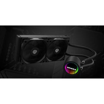 Genesis AIO šķidrumu dzesētājs, NLG-2318, 240 mm, 80 cfm, 2 ventilatori, PWM atbalsts, 2400 RPM sūknis (NLG-2318)