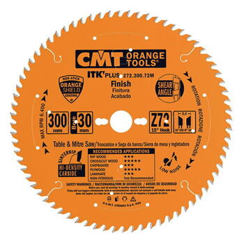 CMT Zāģripa kokam 3ITK Plus 272.305.72M, 305x30mm, Z72, 2,6mm, 1,8mm, -5°, ATB, mīkstai un cietai koksnei, saplāksnim (272.305.72M)