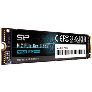 Silicon Power SSD диск A60 SP256GBP34A60M28, 256GB, 2100MB/s, 1200MB/s, NVMe 1.3, LDPC, HMB, E2E, RAID (SP256GBP34A60M28)