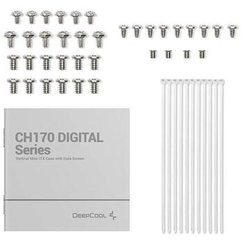 Deepcool игровой корпус CH170 DIGITAL R-CH170-WHNPI0D-G-1, 3,3 кг, 25 см, 20 см, 38 см, 3 слота расширения, 1 x USB-C, 2 x USB 3.0 (R-CH170-WHNPI0D-G-1)