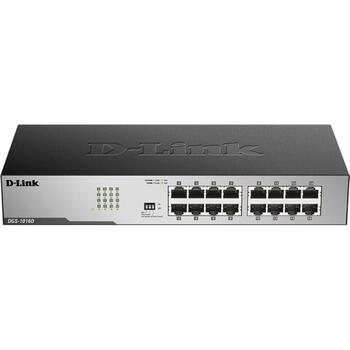 D-Link 16-Port Gigabit неуправляемый настольный коммутатор DGS-1016D/E, 16 x 10/100/1000, управление потоком, полный дуплекс (DGS-1016D/E)