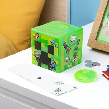 Paladone Minecraft Creeper labirinta seifs V2 PP12299MCFV2, 9cm, ar uzlīmēm, oficiāla Minecraft prece (PP12299MCFV2)