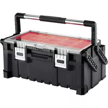 Keter Cantilever Tool Box 30187311, 56,7x31,4x24,5см, ящик для инструментов, прозрачная крышка, металлические защелки (30187311)