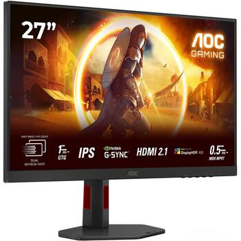Aoc LCD monitors U27G4R 68.6 cm 4K Ultra HD 3840 x 2160 160Hz 320Hz 1ms Fast IPS USB centrmezgls 3.2 Gen 1 VESA montāžas (U27G4R)