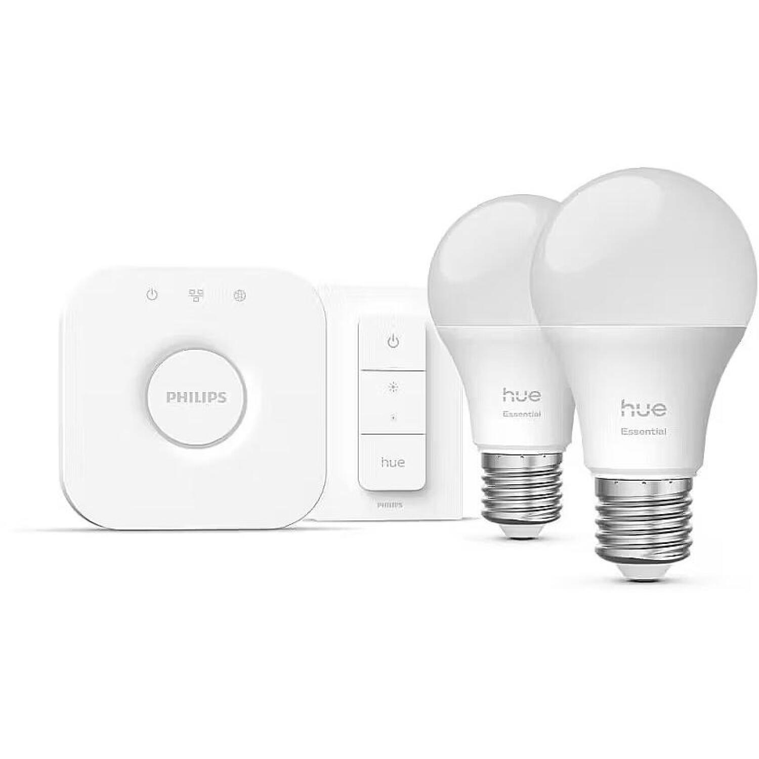 Philips Hue умный осветительный комплект 8721103103659, 2 лампы, E27, 8 Вт, 806 лм, 2200-6500 К, 16 млн цветов, Bluetooth/Zigbee (8721103103659)