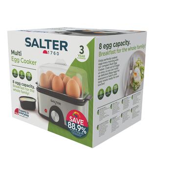 Salter Варка яиц EK6213VDE, 500W, 8 яиц, 2 поддона для яиц, мягкие/твердые уровни варки (EK6213VDE)