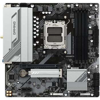 Gigabyte Материнская плата B650M GAMING PLUS WF 1.3, AMD Socket AM5, 5+2+2 фазы VRM, 4*DIMM DDR5, 2xPCIe 4.0 M.2, 2.5GbE LAN (B650M GAMING PLUS WF 1.3)