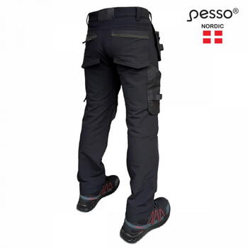 Pesso Taurus Stretch рабочие брюки KD165B_C46, C46, черные, 230г/м², Ripstop, Cordura®, STONE GUARD™ (KD165B_C46)