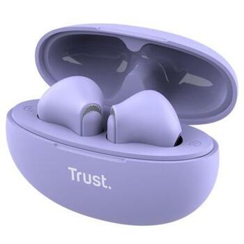 Trust austiņas Yavi 25299 Bluetooth, 20-20000 Hz, 2 mikrofoni, 6 h akumulatora darbības laiks, 23 h ar uzlādes korpusu, rozā (25299)