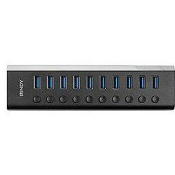 Lindy USB хаб 43370, 10 USB 3.0 портов, 5Gbps, 36W мощность, выключатель для каждого порта (43370)