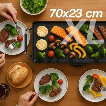 Beper Гриль P101BBQ070, 2000W, 70x23mm, антипригарное покрытие, регулируемый термостат, съемный поддон для жира (P101BBQ070)