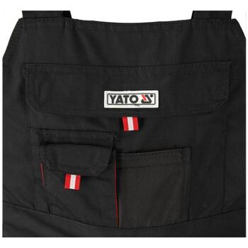 Yato darba kombinezons YT-8033, XL, 188-196 cm, 98-106 cm, 275 g/m², 65% poliesteris, 35% kokvilna, melns un sarkans, 11 kabatas (YT-8033)