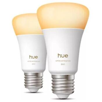 Philips Hue WA 810 A60 2P EU, светодиодная лампа, E27, 6 Вт, 810 лм, 1000-20000K, Bluetooth, Zigbee, 2 шт. (8720169364004)