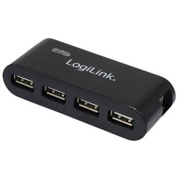 Logilink USB centrmezgls UA0085, 4x USB 2.0, 480 Mbit/s, 5V, 10W, melns, Plug and Play, LED indikators (UA0085)