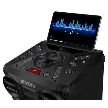 Караоке Bluetooth-колонка Sven PS-1900 Party Box 1000 Вт с TWS, FM-радио, USB и LED-дисплеем, чёрная (SV-022037)