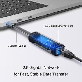 TP-Link USB Type-C к RJ45 гигабитный Ethernet адаптер, UE310C, 1, 1000 Mbit/s, без MU-MIMO, без PoE (UE310C)