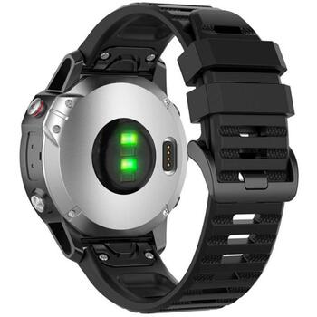 Fixed Силиконовый ремешок для Garmin QuickFit 26mm, FIXSST-QF26MM-BK, 26mm, черный, устойчивый к поту, водонепроницаемый (FIXSST-QF26MM-BK)