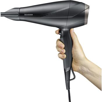 Severin Фен 0167, 2300W, 2 скорости, 3 температурных режима, 2 насадки, 2.8m шнур, ионизатор, диффузор (0167)