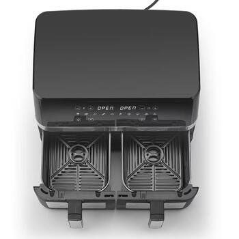Divkameru karstā gaisa fritieris ar 14 L ietilpību un 2200 W jaudu melns DuoChef 03186 Caso (03186)