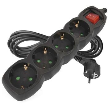 Emos Удлинитель PC1423R, 3м, 4x2P+PE, 3680W, PVC, с выключателем, защита от детей (PC1423R)