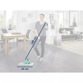 Leifheit Profi XL micro duo щетка для пола 1055048, 42см, стальная ручка 140см, микрофибра, система Click (1055048)