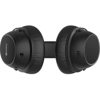 Sandberg наушники 126-36, 300 mAh, 13 ч, 20 - 20000 Hz, 110 dB, 32 Ω, 4 см, 10 м, Bluetooth, USB Type-C, ANC, Circumaural (126-36)