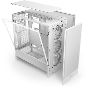 Nzxt Корпус H5 FLOW RGB 2024 CC-H52FW-R1, 3x120мм вентиляторы, 2x2.5