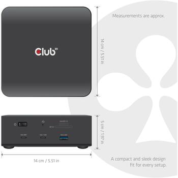 Club3D док-станция CSV-2562, 180W, 2x HDMI 8K60Hz, 3x USB 2.0, 3x USB 3.2, 1x Thunderbolt 5, 120Gbit/s (CSV-2562)