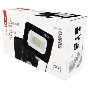 Emos LED прожектор ZS2313, 10 W, 1000 lm, IP44, нейтральный белый, PIR датчик, алюминиевый корпус (ZS2313)