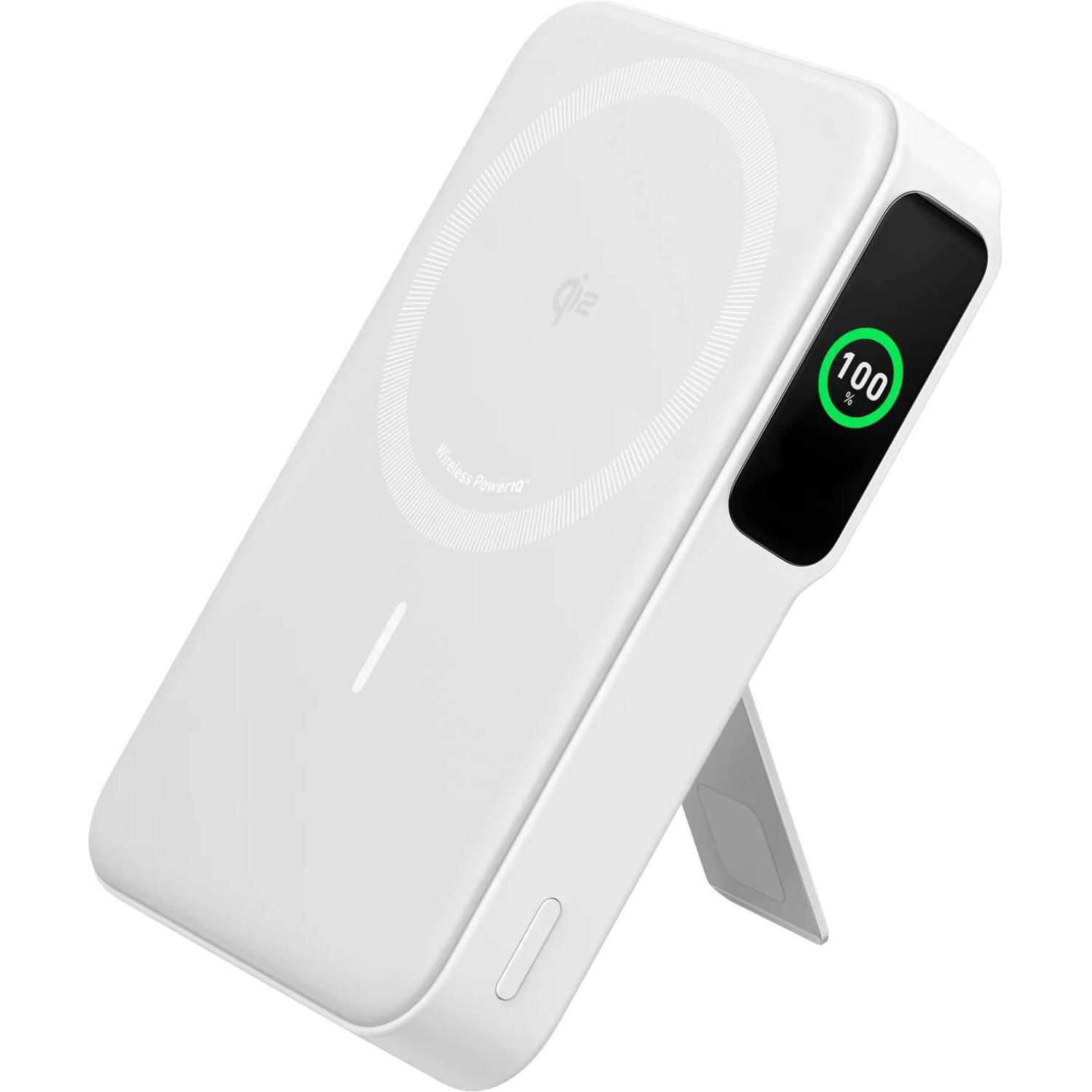 Anker MagGo Power Bank A1654G21, 10000 мАч, 15 Вт, белый, Qi2, ЖК-дисплей, Wireless Power IQ (A1654G21)