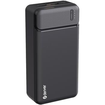 Denver Повербанк PBS-30007 117140000590, 30000 мАч, 10 Вт, MicroUSB, USB-C, 2xUSB 5В 2А, LED индикаторы (117140000590)