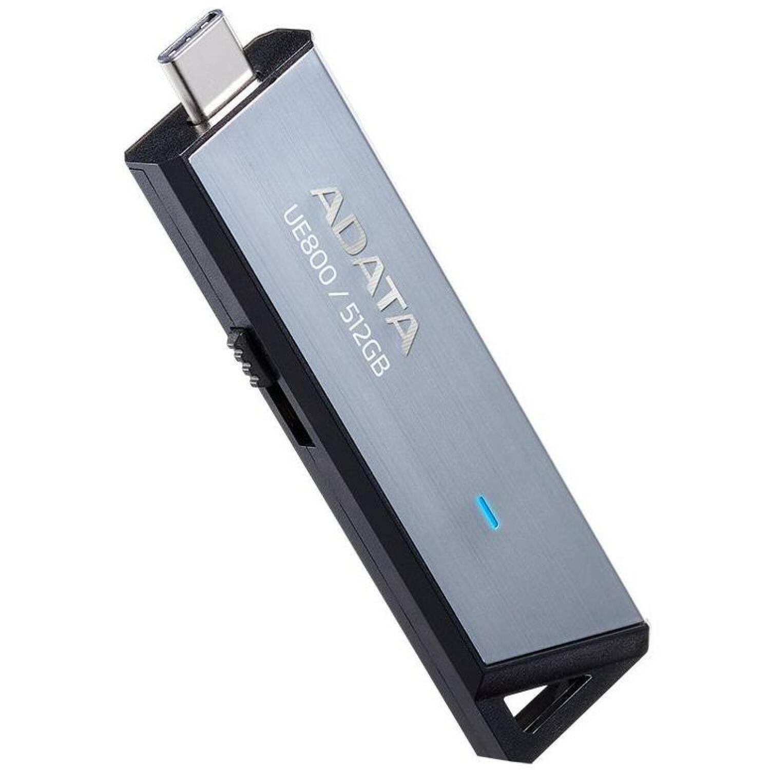 Adata USB флеш-накопитель AELI-UE800-512G-CSG 512GB, USB Type-C, 3.2 Gen 2, скорость чтения 1000MB/s, скорость записи 1000MB/s (AELI-UE800-512G-CSG)