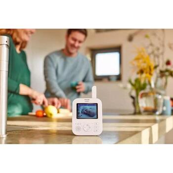 Philips Avent SCD881/26, цифровой видеоняня, ЖК-экран 2,8 дюйма, 7,2 см, радиус действия 300 м, ECO-режим, ночное видение, 2x зум (SCD881/26)
