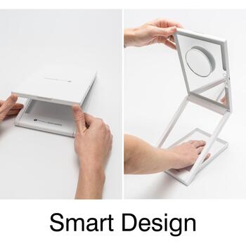 Rio Зеркало для макияжа LED MMAW-EU/1,0, 15 × 15 × 3см, 1x/10x увеличение, зарядка через USB-C, сенсорное управление (MMAW-EU/1,0)