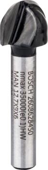 Padziļinājumu frēze 6 mm R1 6,3 mm, D 12,7 mm, Rokas frēzēm, malu frēzēm IELIEKTO GROPJU FRĒZE STANDARD FOR WOOD, 2608628450, BOSCH (2608628450)