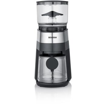 Severin Кофемолка KM 3880, 140W, 240g, 130g контейнер, 30 уровней помола, автоматическое отключение, черный, нержавеющая сталь (KM 3880)
