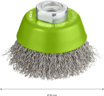 Metāla suka leņķa slīpmaš D 65 mm, 1 gab.,nerūs.tēr, Mazām leņķa slīpmašīnām PRO STAINLESS STEEL CLEAN STIEPĻU SUKA, 2608622061, BOSCH (2608622061)