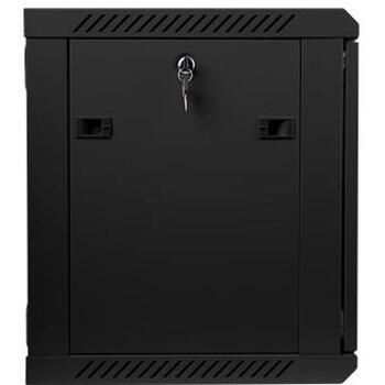 Lanberg настенный шкаф 19'' 9U WF01-6409-10B, 600mm, 450mm, 9U, 60kg, IP20, стеклянные двери, 2 вентиляционных отверстия (WF01-6409-10B)