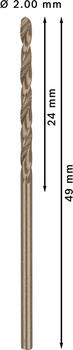 Urbjmašīnām/skrūvgriežiem PRO STAINLESS STEEL HSS-CO SPIRĀLVEIDA URBIS, 2608585874 BOSCH (2608585874)