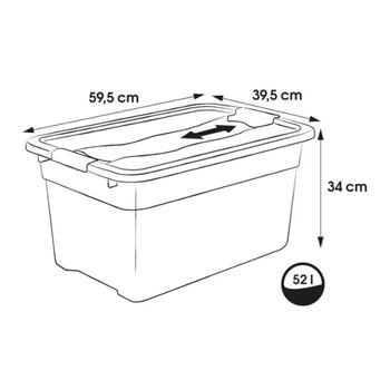 Keeeper коробка с крышкой Crystalbox Cornelia 0610942001, 59,5x39,5x34cm, 52L, прозрачная, с защелками, прочный пластик (0610942001)